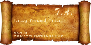 Tatay Annamária névjegykártya